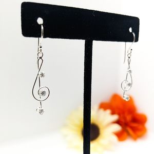 Treble Clef Earrings l Sterling Silver l Musician Jewelry Gifts